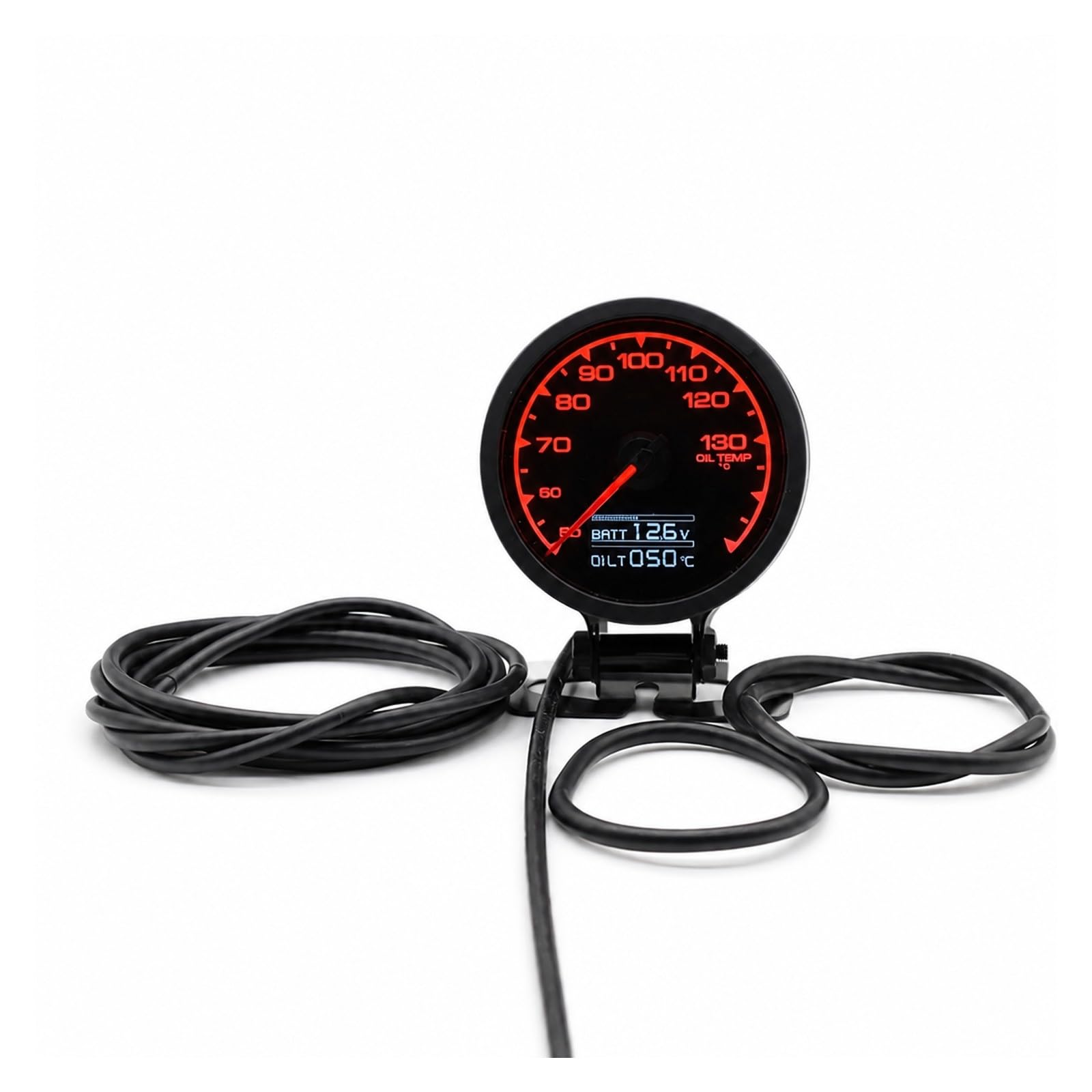Manometr, Cyfrowy Wyświetlacz LCD Do Pomiaru Ciśnienia Oleju, Temperatury Wody I Turbo Boost Zestaw Wskaźników RPM | 7 Jasnych Kolorów, Zawiera Czujnik(Oil temperuter)