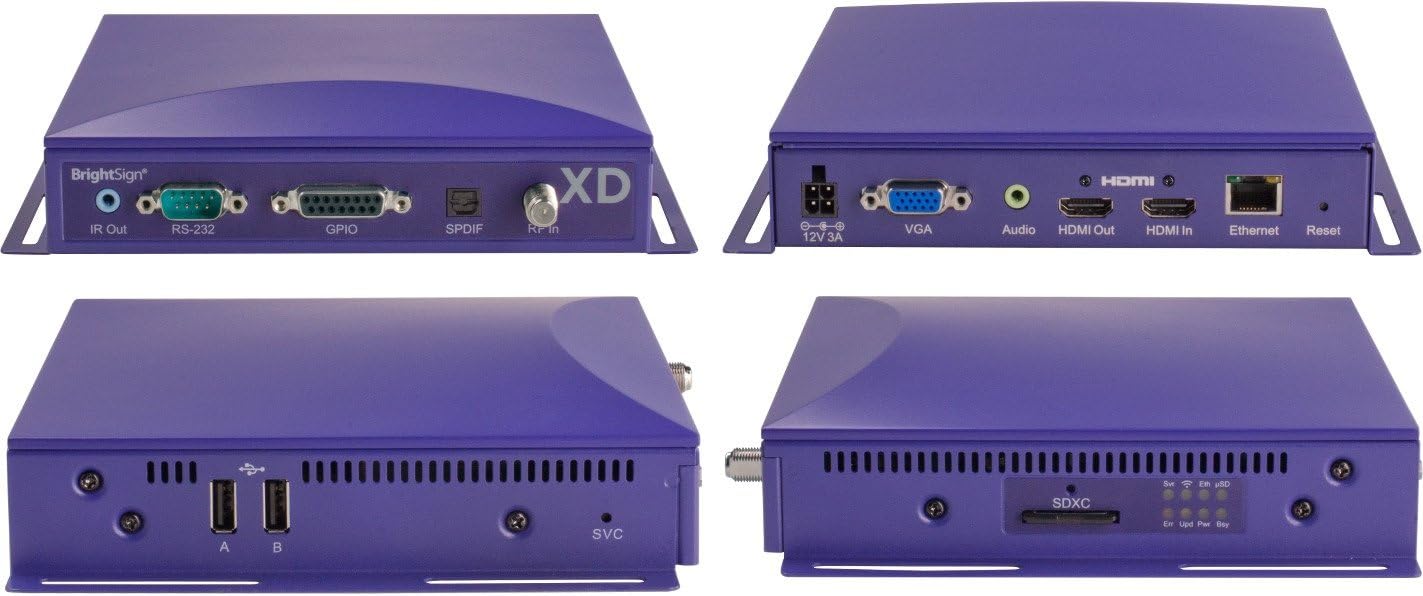 Brightsign XD1230 XD1230 Reproductor Multimedia de Red Interactivo de 2 ...