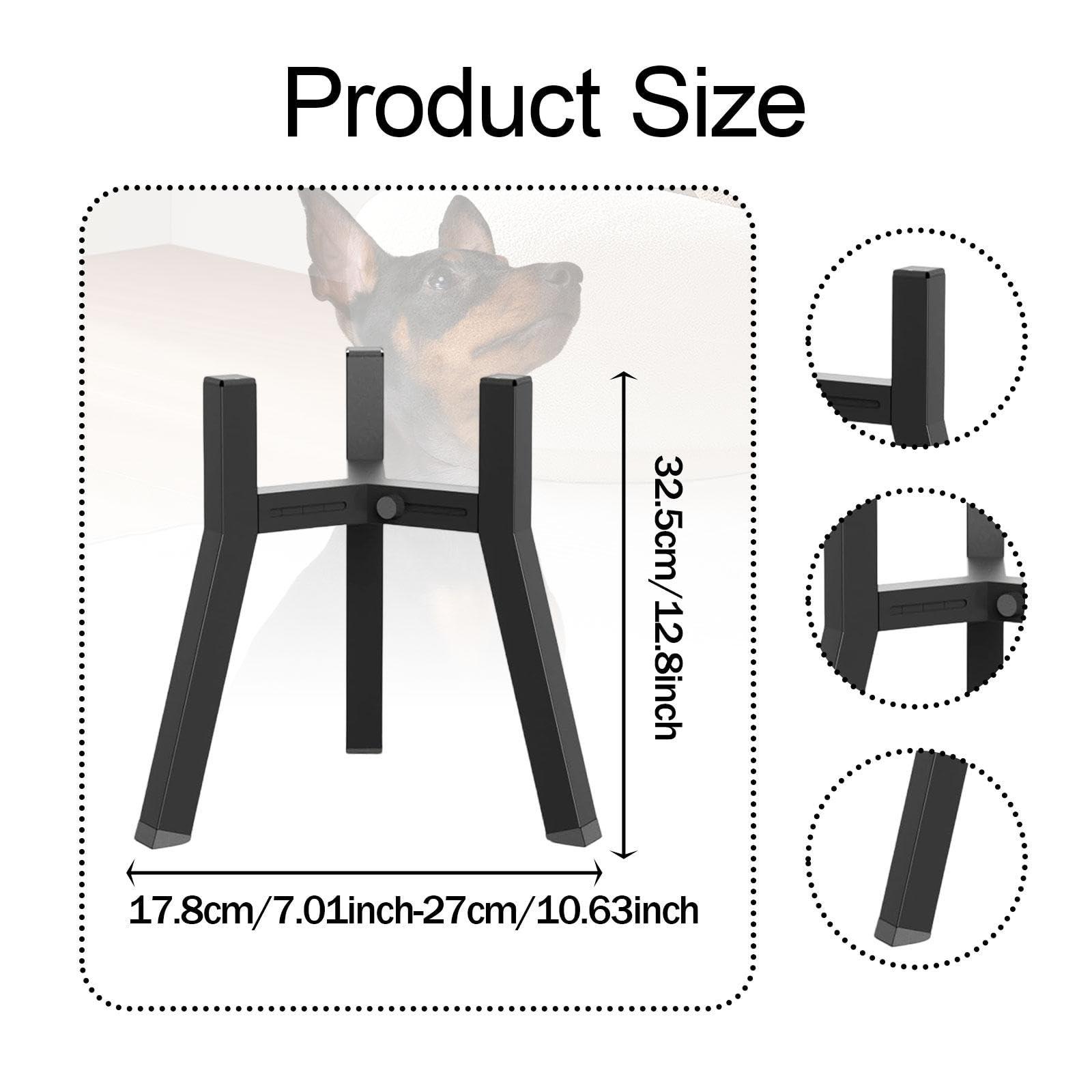 Support pour Gamelle de Chien, Support Individuel en Fer, Stable, Antidérapant, Tube Carré, Support d'alimentation pour Animaux, Réglable pour Gam, Hauteur Fixe