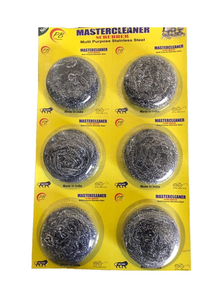 PB Enterpris Stainless Steel Scrubber 15 Grams (Pack of 6) Metal