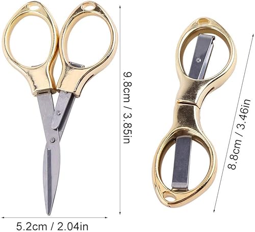 Miniatura 2 de 6 tijeras plegables de acero inoxidable antioxidantes, tijeras de seguridad con forma de mini tijeras para uso doméstico y de viaje