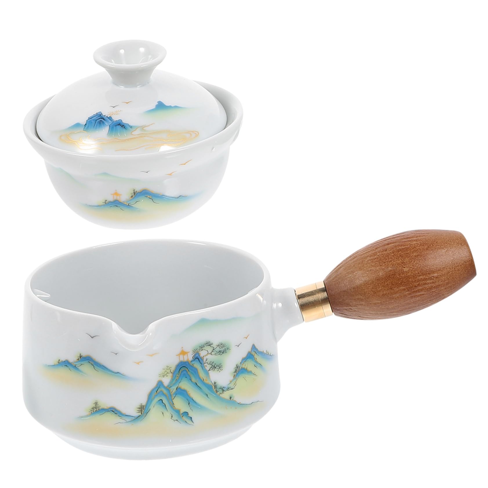 MAGICLULU 3piezas Tetera De Cerámica Asa Lateral Diseño Rotativo Para Infusión De Té Para Hogar y Oficina Duradera y Fácil De Limpiar