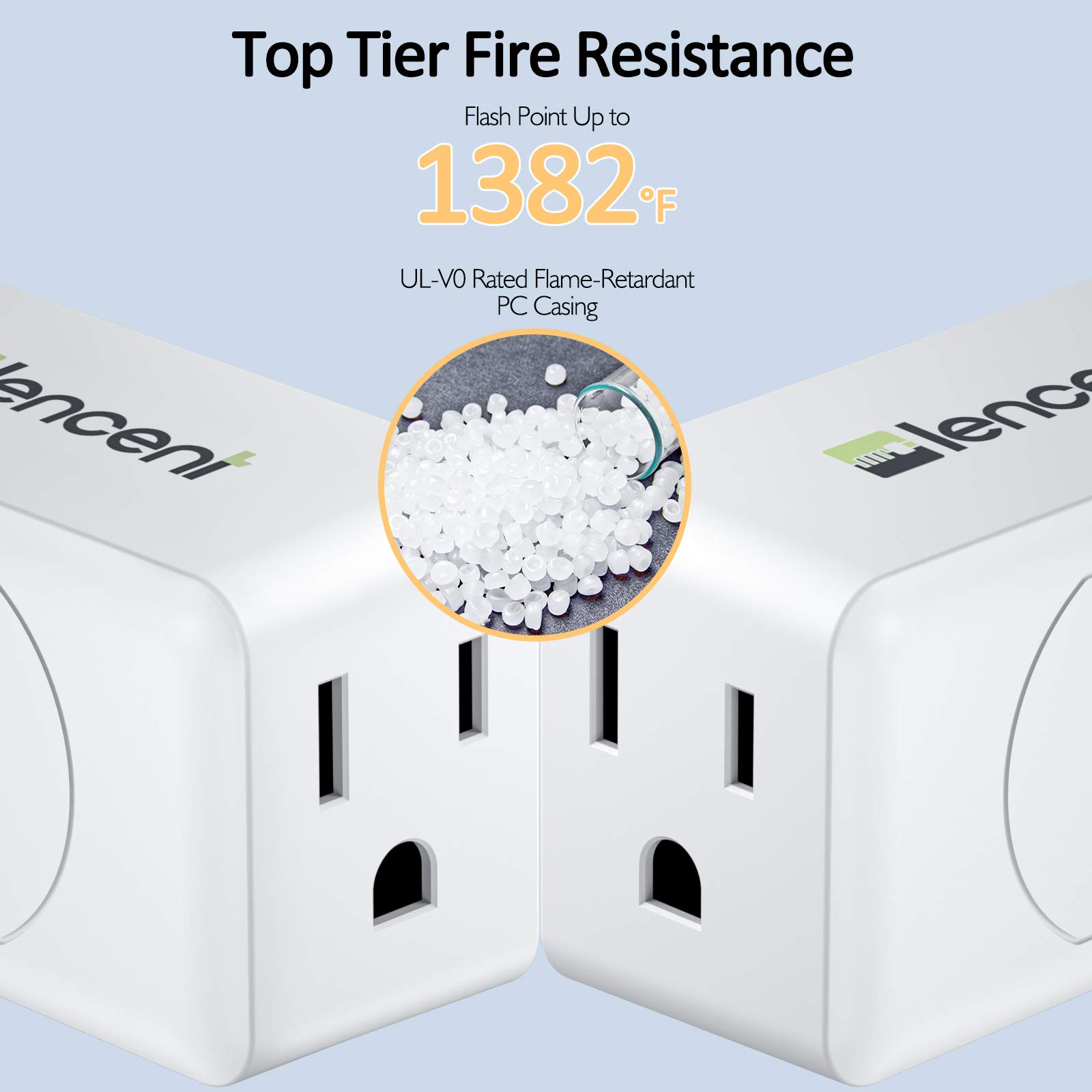 3 Prong to 2 Prong Adapter, LENCENT Plug Extender, Wall Plug Splitter