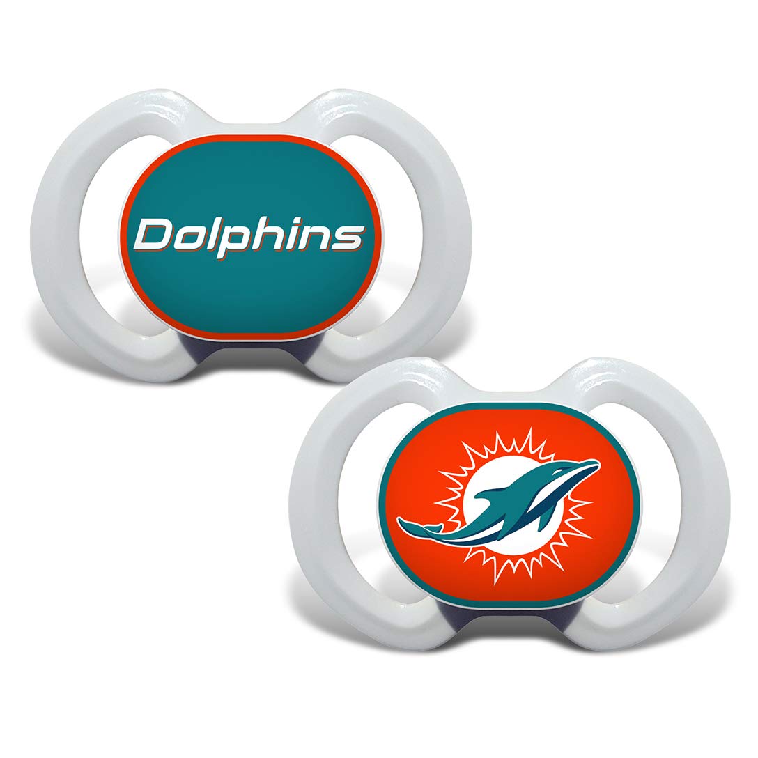 Baby Fanatic NFL Miami Dolphins 2er-Pack Schnuller, Einheitsgröße, Teamfarbe