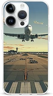 Airport Print Phone Case for iPhone 15 Pro Max with Shockproof TPU Protection, Wireless Charging Compatible, and Anti-Yellowing, Clear Edge