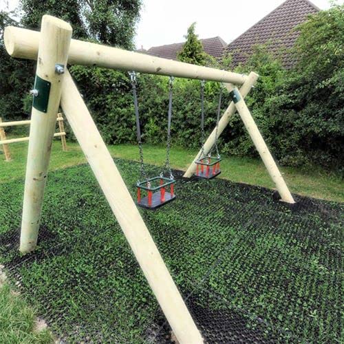 2 x Hollow Rubber Mat Grass Protection 150cm x 100cm - 11kg Each - Playground Safety Flooring - Pool Decking Non-Slip