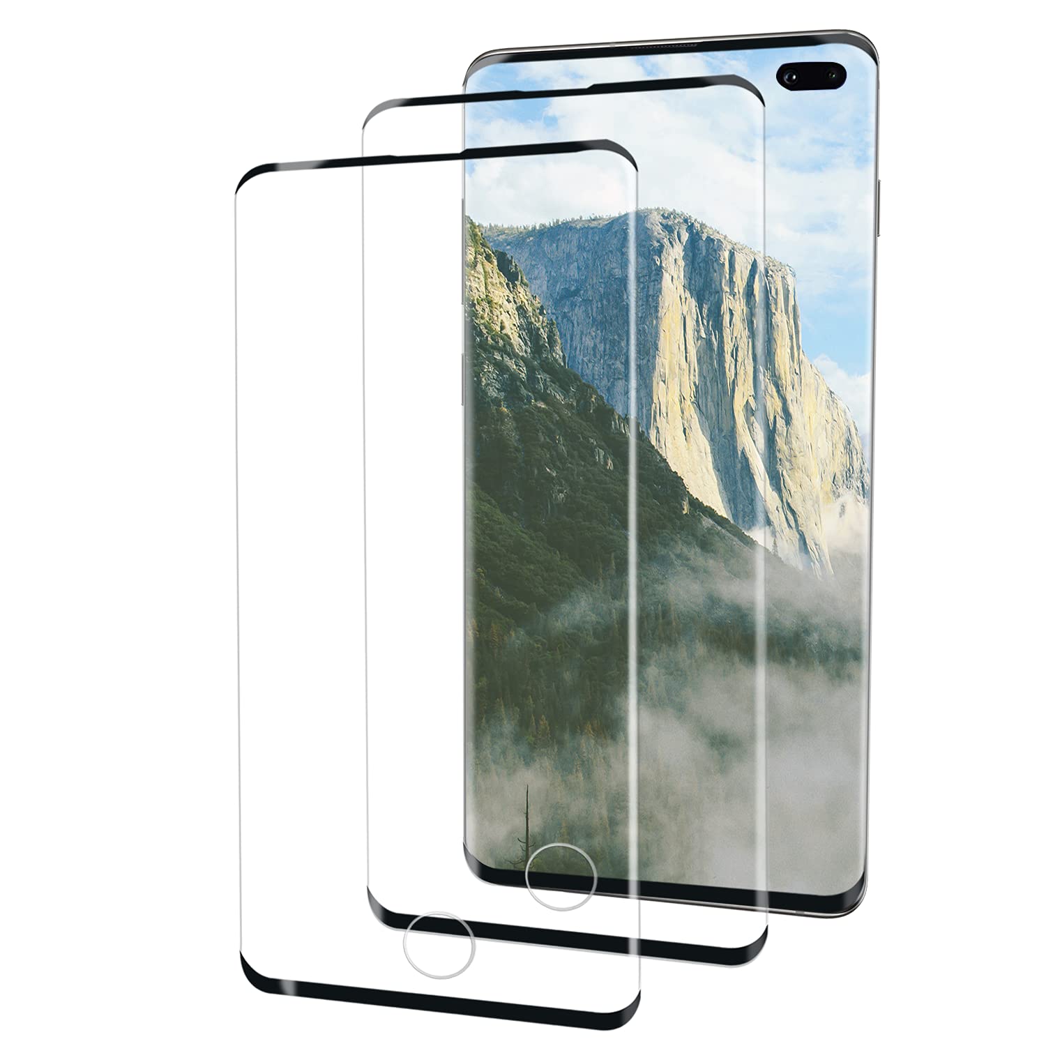 [2 Pack] YRMJK Screen Protector Compatible Galaxy S10 PLUS, Anti-Fingerprint No-Bubble 9H Hardness HD Tempered Glass Compatible Samsung Galaxy S10 PLUS Screen Protector 03