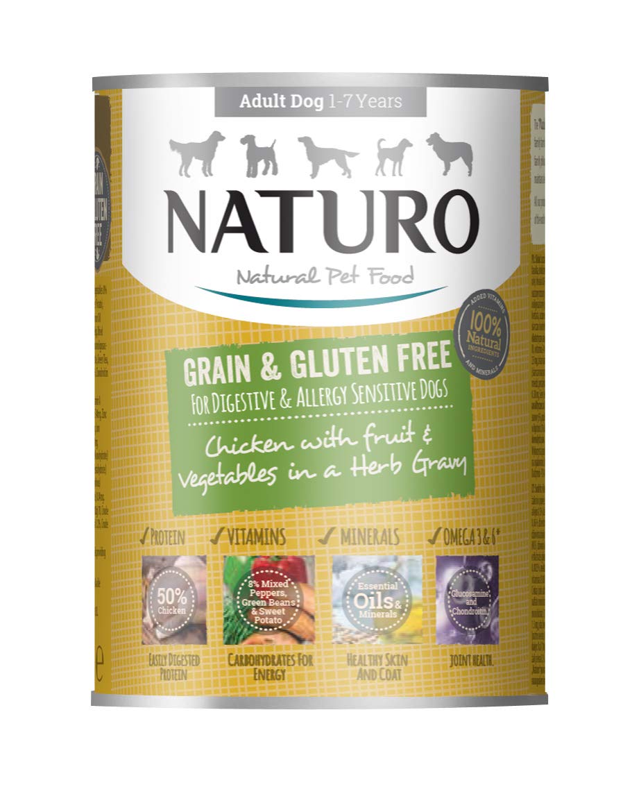 Grain & Gluten-Free Chicken Wet Food Can in a Herb Gravy for Adult Dogs 390g x 12