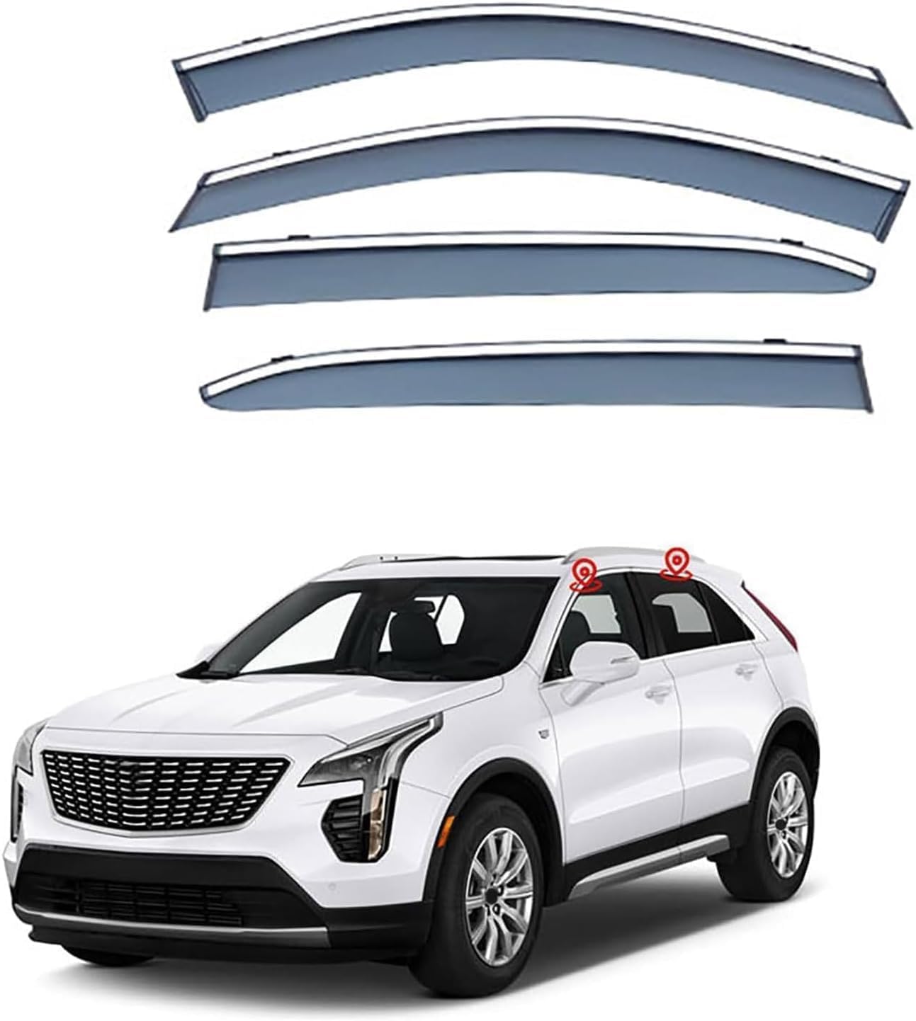 FENGJP Car Window Wind Deflectors for Cadillac XT4 2018 2019-2023 2024+, Window Wind Deflector Visor Rain Smoke Guards Automotive Accessories