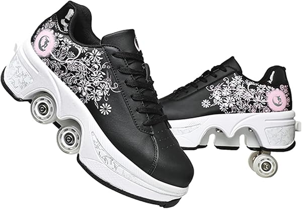 Chaussures à roulettes Unisexes Chaussures de Skate et Baskets 2 en 1 Qui se Transforment en Patins à roulettes Cadeau pour Enfants Garçons Filles Hommes et Femmes - 1