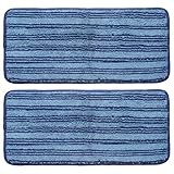 QUARKZMAN 2Pcs Ttes De Serpillire En Microfibre, 30x14 cm Recharge Rutilisable Pour Serpillire Plate Avec Systme crochet Pour Nettoyage De Sol Domicile Bureau Restaurant/Parquet, Bleu