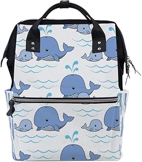 Mochila para laptop de viagem, faculdade, bolsa escolar, mãe baleia e baleia de bebê, presente para decoração de homens e mulheres