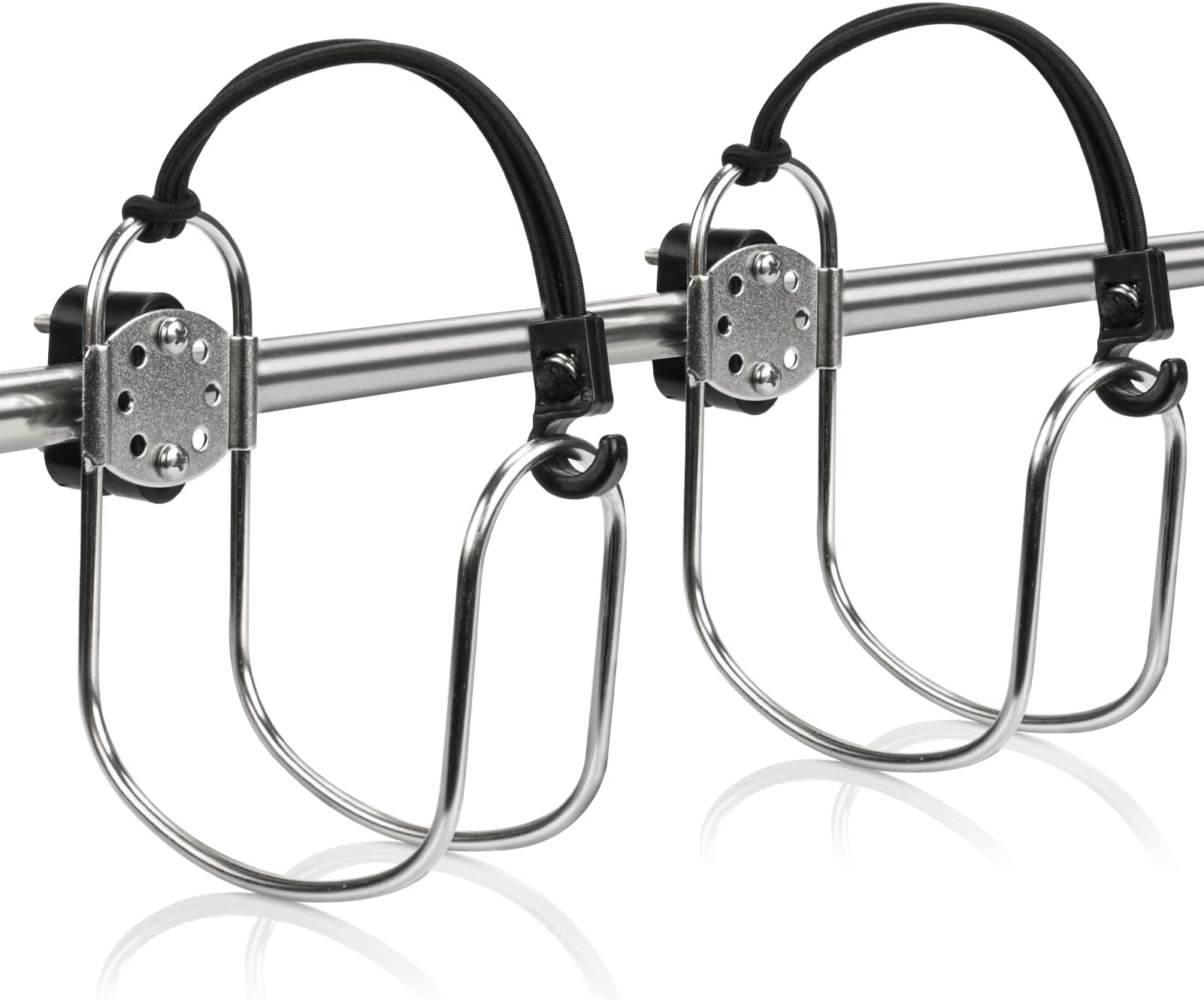 2pcs Stainless Steel Marine Horseshoe Bracket Life Buoy Ring Holder with Plastic Mount