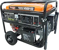 Vulcan Trent Gerador a Gasolina 4T 420Cc 15Hp 6.5 KVA 6500Watts Bivolt Partida Elétrica com Bateria VGE8100