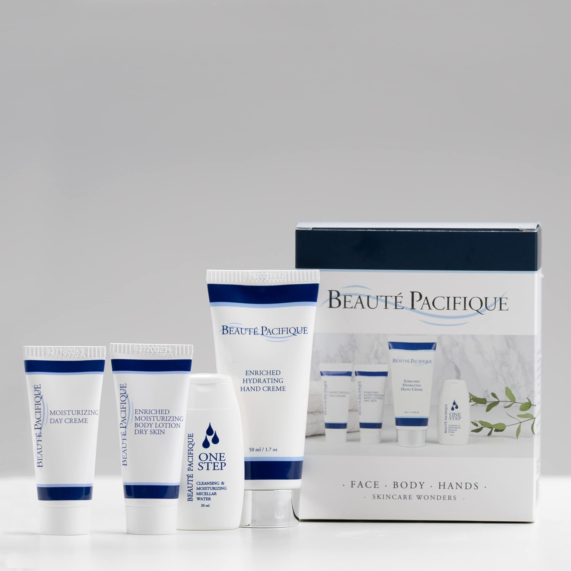Beauté Pacifique Starter Kit - Included Face Cream, Body Lotion for Dry skin, Hand Cream, Facial Cleanser. Danish Skincare Set - Selection of 4 Beauty Products