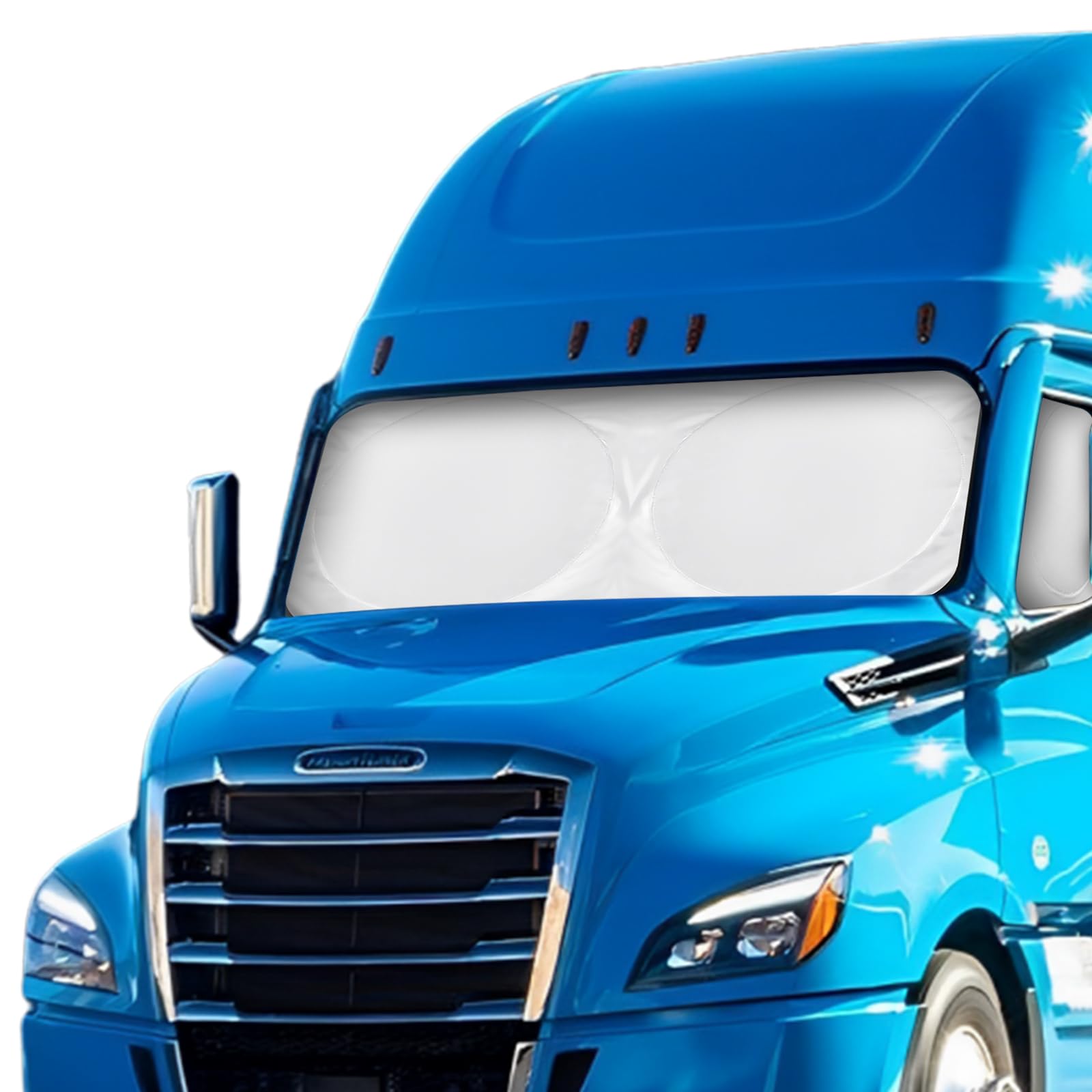 ARANA Semi Truck Sun Shade for Windshield丨240T Thicken Sunshade for Semi-Truck Front and Side Window丨Foldable Windscreen Sun Visor Fit Semi, Commercial, Big Rig Trucks, RV丨163 x36