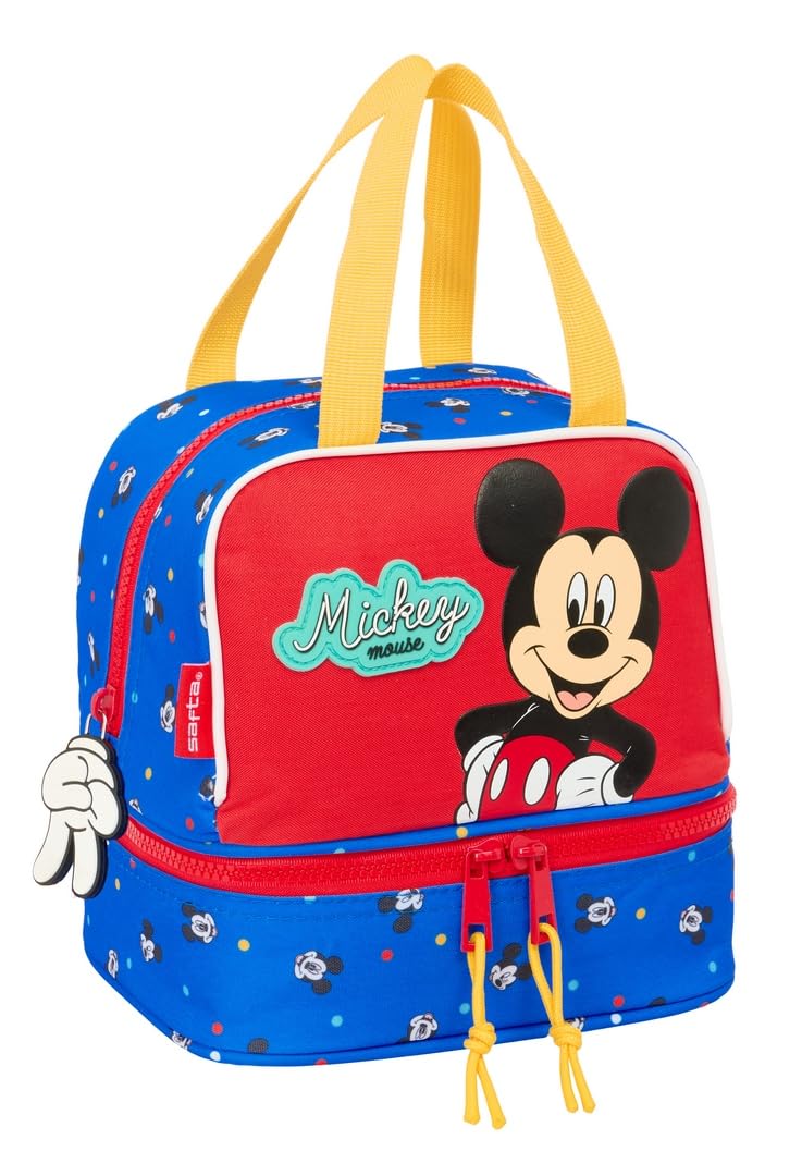 Safta MICKEY MOUSE GOOD DAY - Portameriendas, Portatodo, Calidad y Máxima Resistencia, Porta Comida, Recreo, Merienda y Desayuno, 20x15x20 cm
