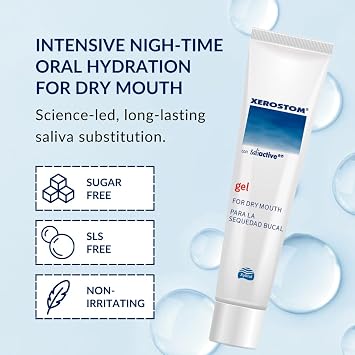 Xerostom with Saliactive Saliva Substitute Gel for Dry Mouth 25ml – Daily Saliva Replacement Gel Dry Relief Product – Sugar Free Mouth Relief