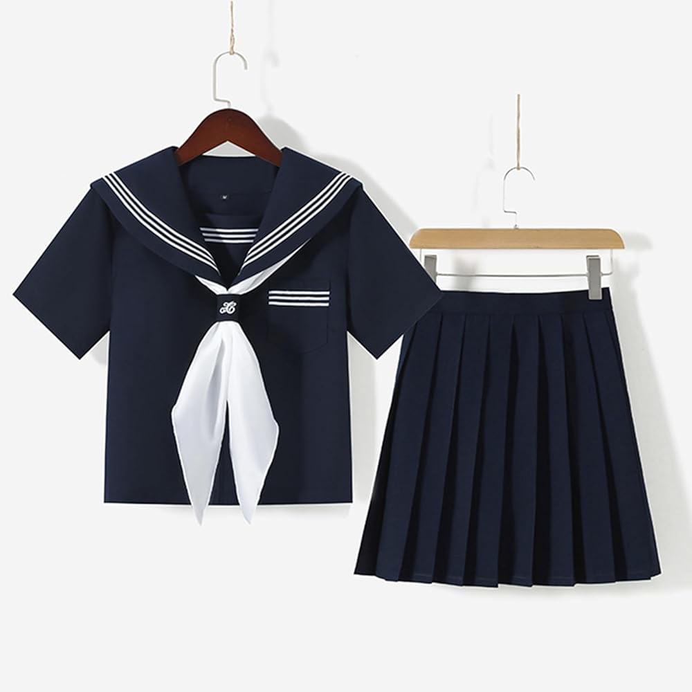 制服コスプレ　プリーツスカート＆紺ソ 制服 スカート 紺 グレー 制服スカート 無地 プリーツスカート