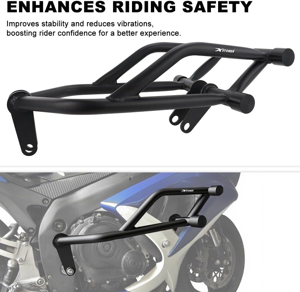 Xitomer Stunt Crash Cage Compatible with GSX-R 600 GSX-R 750 2006 2007 2008 2009 2010 Engine Guard Steel Race Rails Crash Bar Motorcycle Highway Bar