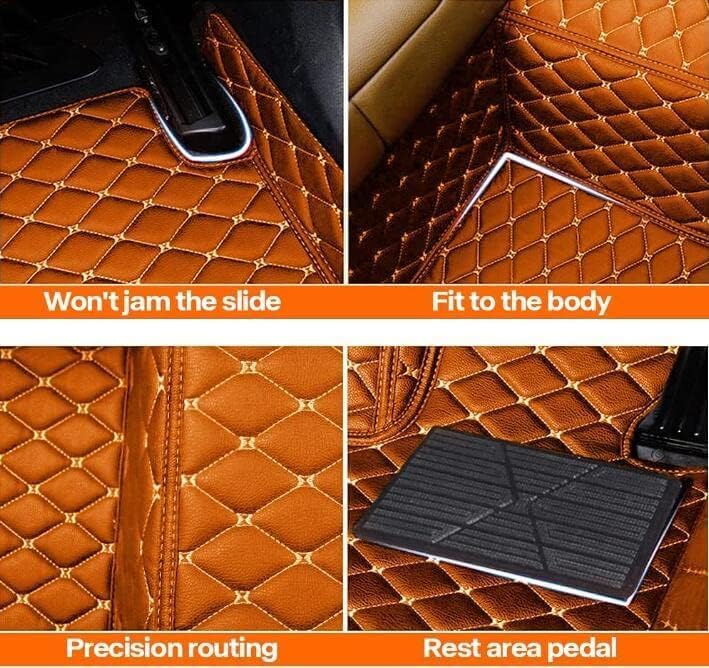 Custom Making Car Floor Mats Compatible with 99% Sedan SUV Sports Car Full Coverage Compatible with Men Women Pads Protection Non-Slip Leather Floor Liners Black (Black Blue)