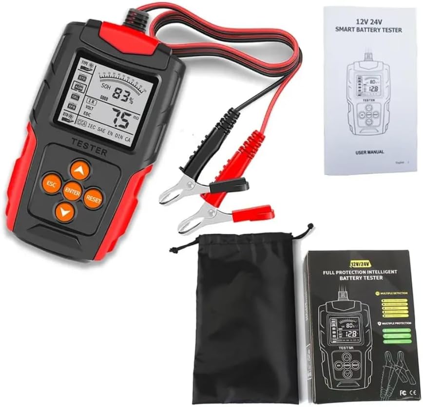 Battery Tester,Automotive Car Battery Tester 12V 24V CCA Internal Resistance Tester Motorcycle Battery Analyzer Diagnostic Tool for Car Truck Motorcycle SUV ATV Boat
