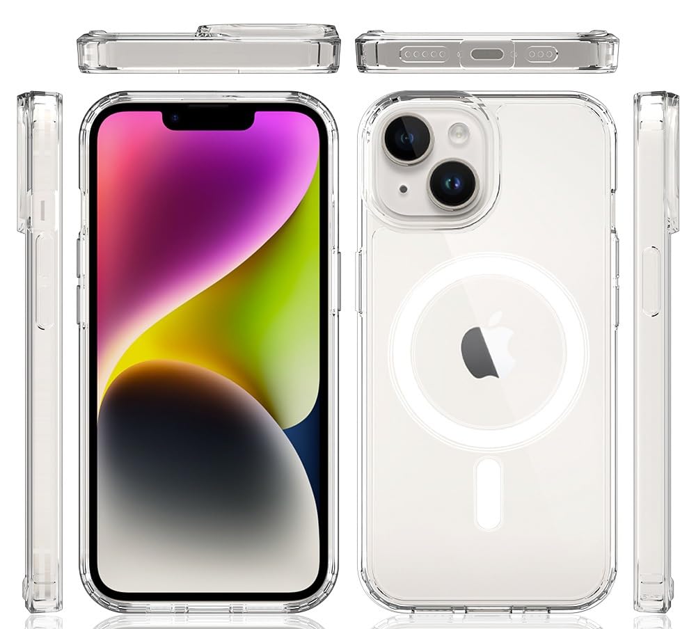 Clear Acrylic Case for iPhone 15 Series, MagSafe Compatible, Shockproof, Anti-Scratch, Slim Lightweight Cover (IP 15)