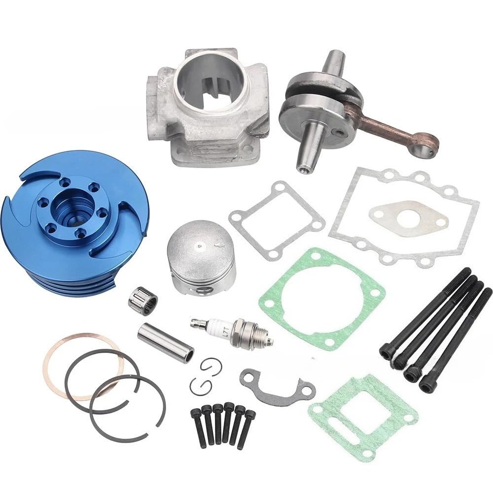 Zestaw big bore do motocykla Zestaw cylindra 49CC pasuje do pojazdu terenowego ATV zmodyfikowana głowica cylindra CNC uszczelka tłoka wału korbowego komplet 44MM