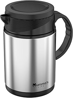 Mumma's LIFE Insulated Steel Flask | Insulated Tea Pot Kettle Thermos Water Jug | Hot & Cold | Leak-Proof Lid | Food Grade Price In India