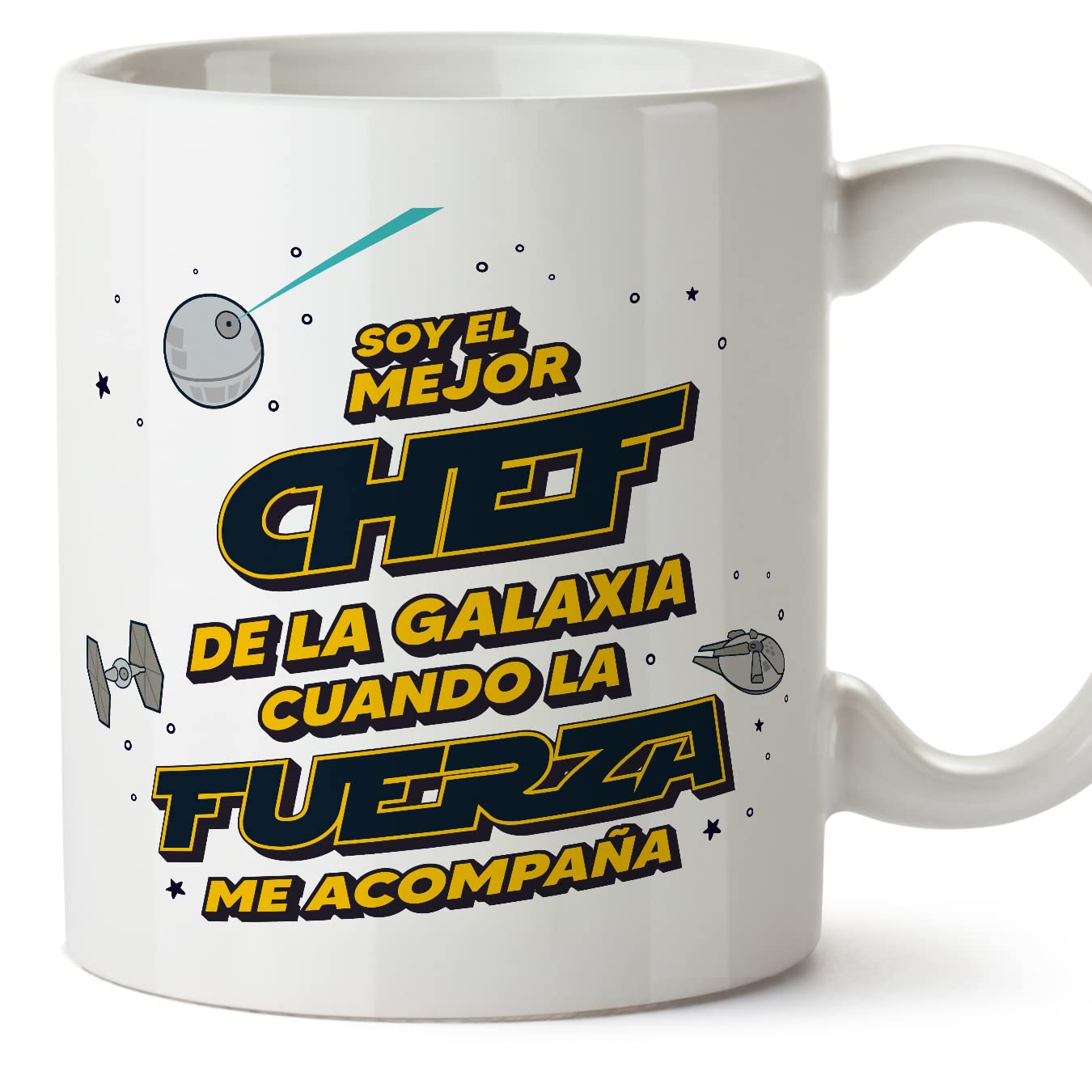 MUGFFINS Tazas para JEFE hombre - En Español - Mejor de la Galaxia Cuando Fuerza me Acompaña - 11 oz / 330 ml - Regalo original y divertido — view 24