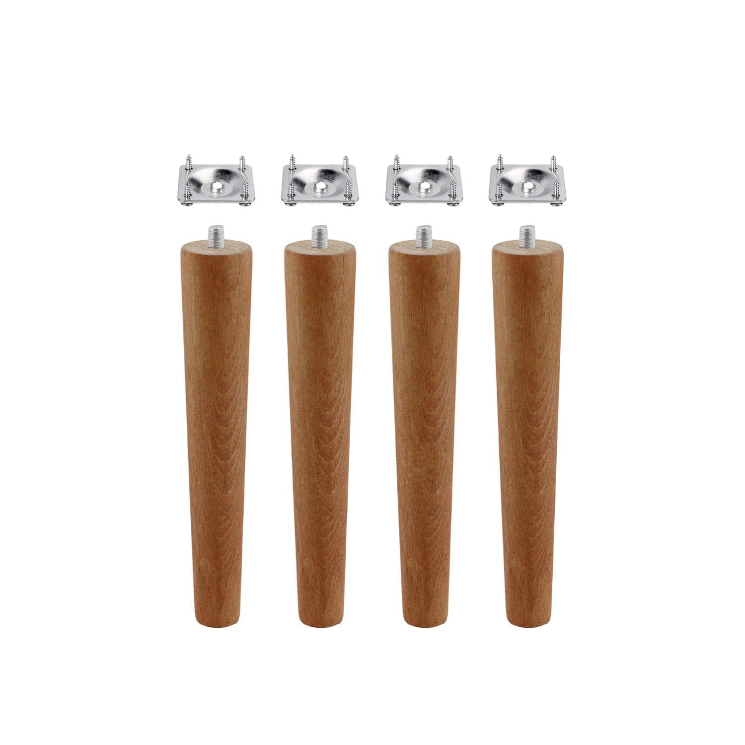 Ahşap Ayak Masa Sehpa Tabure Puf Ünite Mobilya Ayağı M8 Civata 20 cm Ayak+Bağlantı Aparatı 8'li SET
