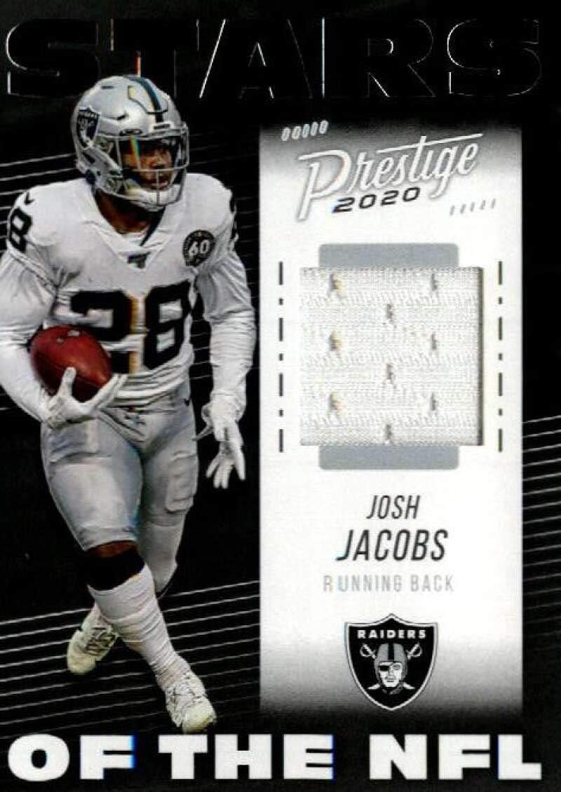 2020 Panini Prestige Stars of the NFL #6 Josh Jacobs Game Used Jersey Las Vegas Raiders NFL Football Trading Card