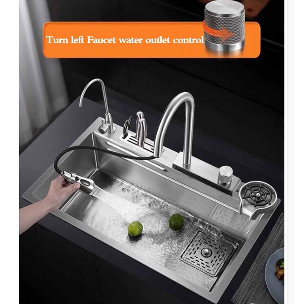 Lavello da cucina in acciaio inox argento a ciotola singola grande capacità lavello ciotola per verdure lavaggio acqua piscina cintura rubinetto sifone tazza rondella lavello da controsoffitto