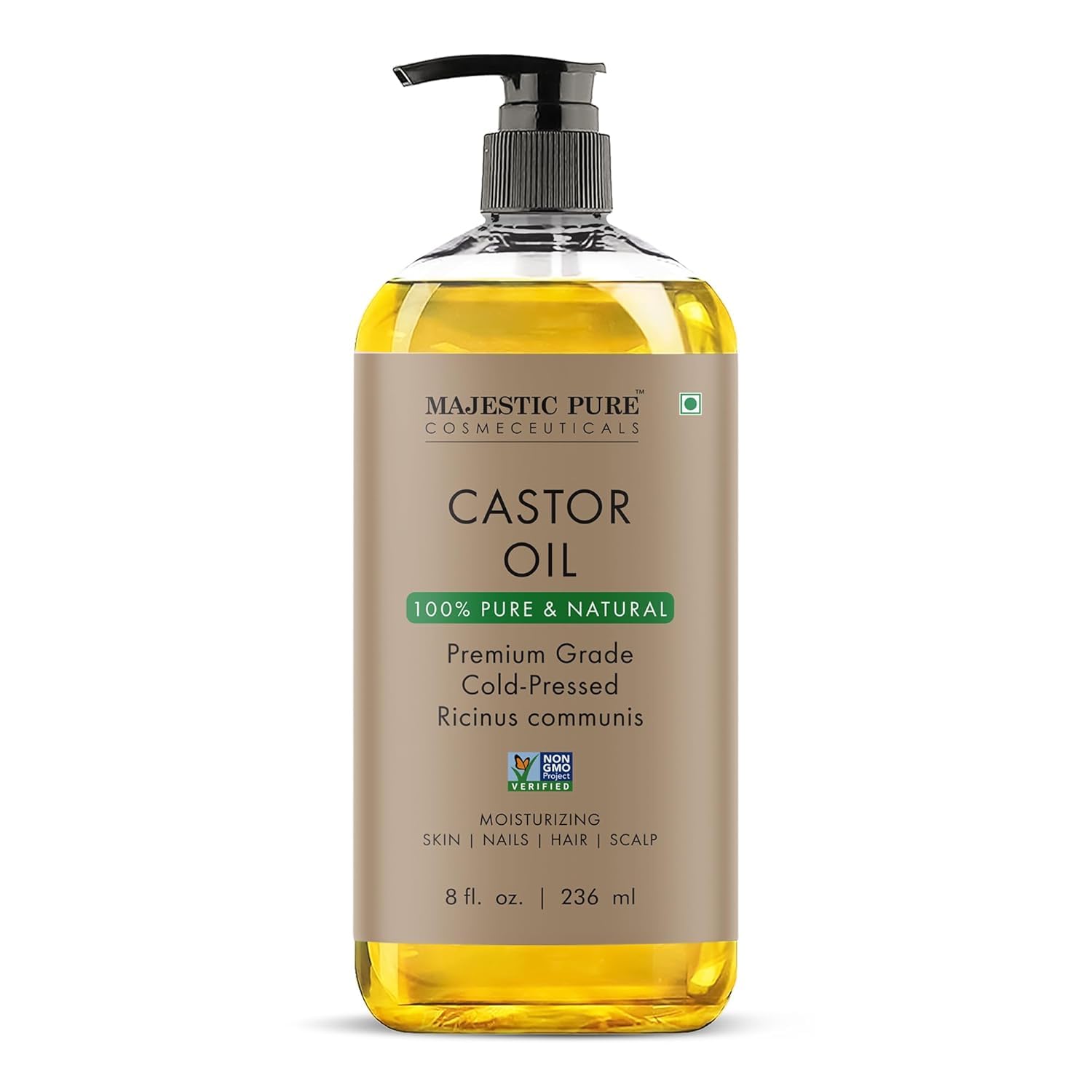 Majestic Pure Castor Oil, 236 ml (Pack of 1)
