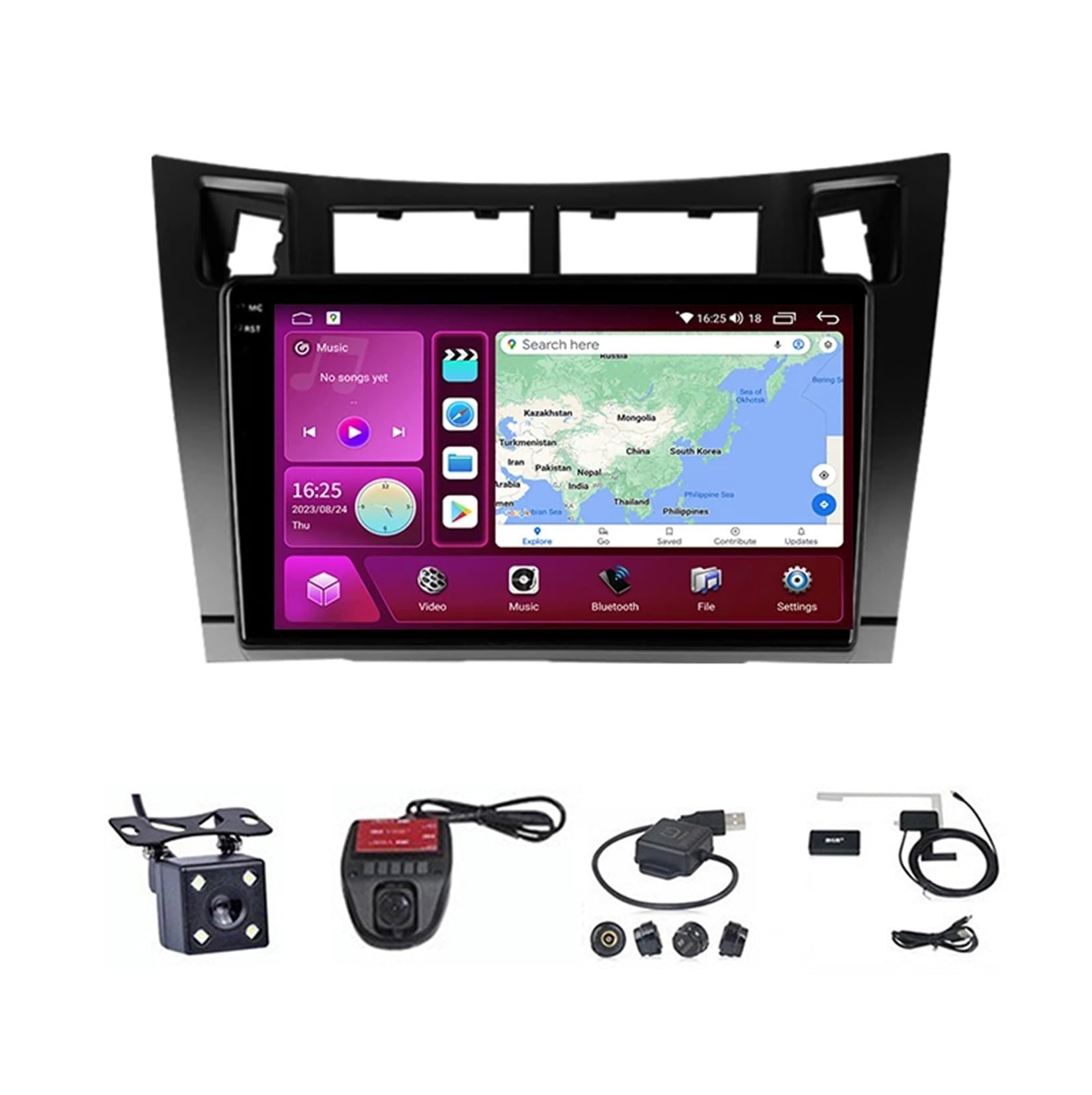Autoradio Android pour Toyota Yaris 2008-2011 avec écran tactile 9 pouces et WiFi