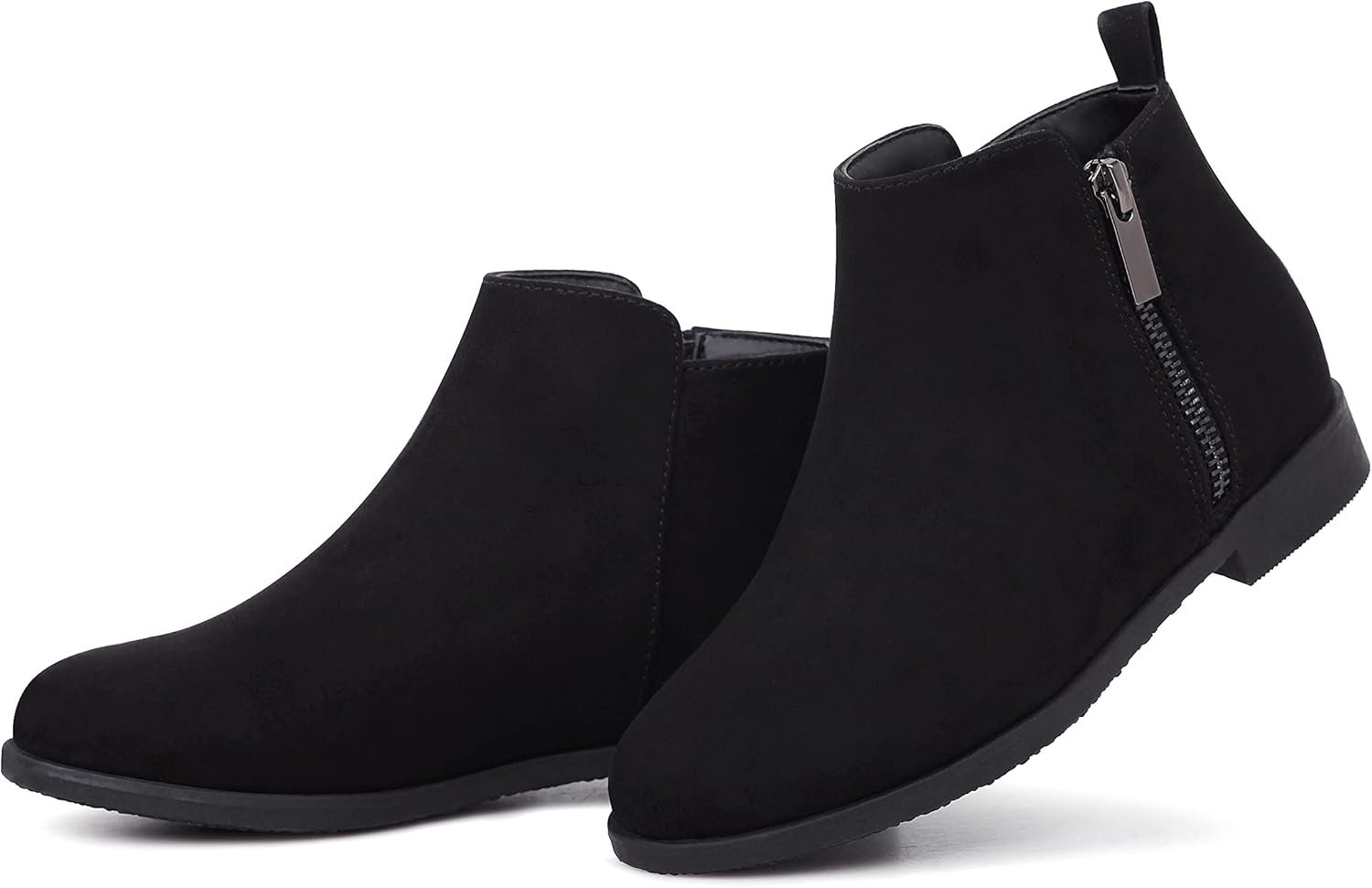 Harvest Land Girl Boots Kids Ankle Boots Warm Side Zipper Low Heel Short Booties Winter Anti-Slip Outdoor Shoes for Little Kids/Big Kids