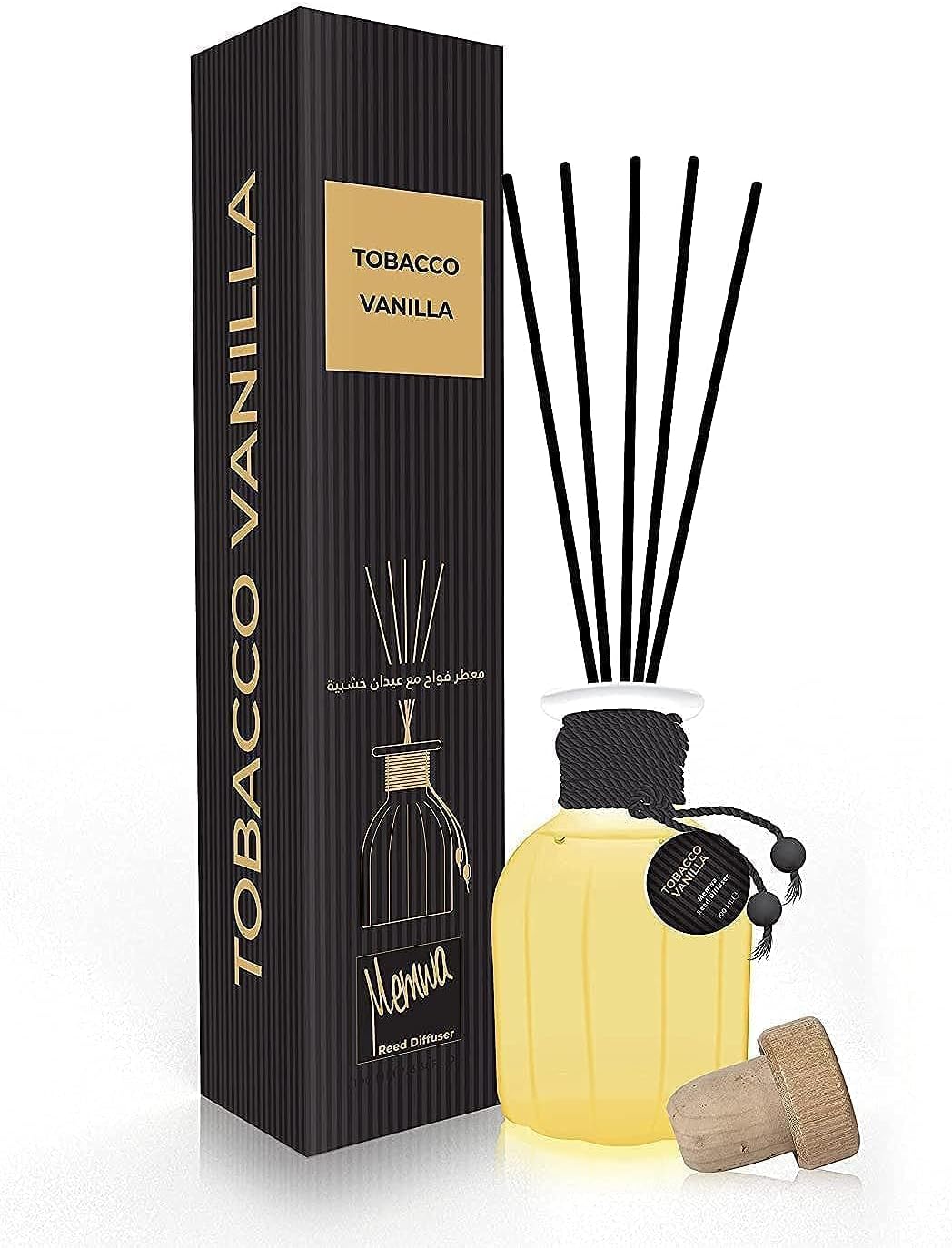 Memwa Reed Diffuser - TOBACCO VANILLA Reed Diffuser Home Fragrance - Perfect for Home & Office - 100ml