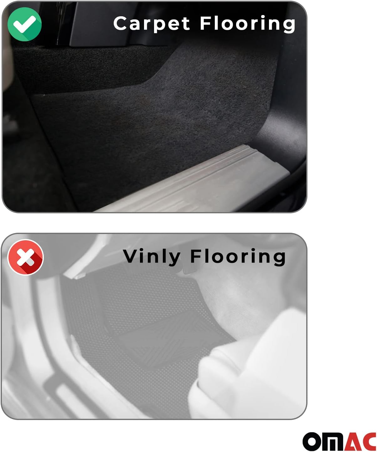 OMAC Premium Floor Mats for Dodge RAM 1500 2013-2018 Car Mats All Weather 3D Custom Fit Rubber Mat Waterproof Odorless TPE Floor Liners Laser Measured Non-Slip (Black)