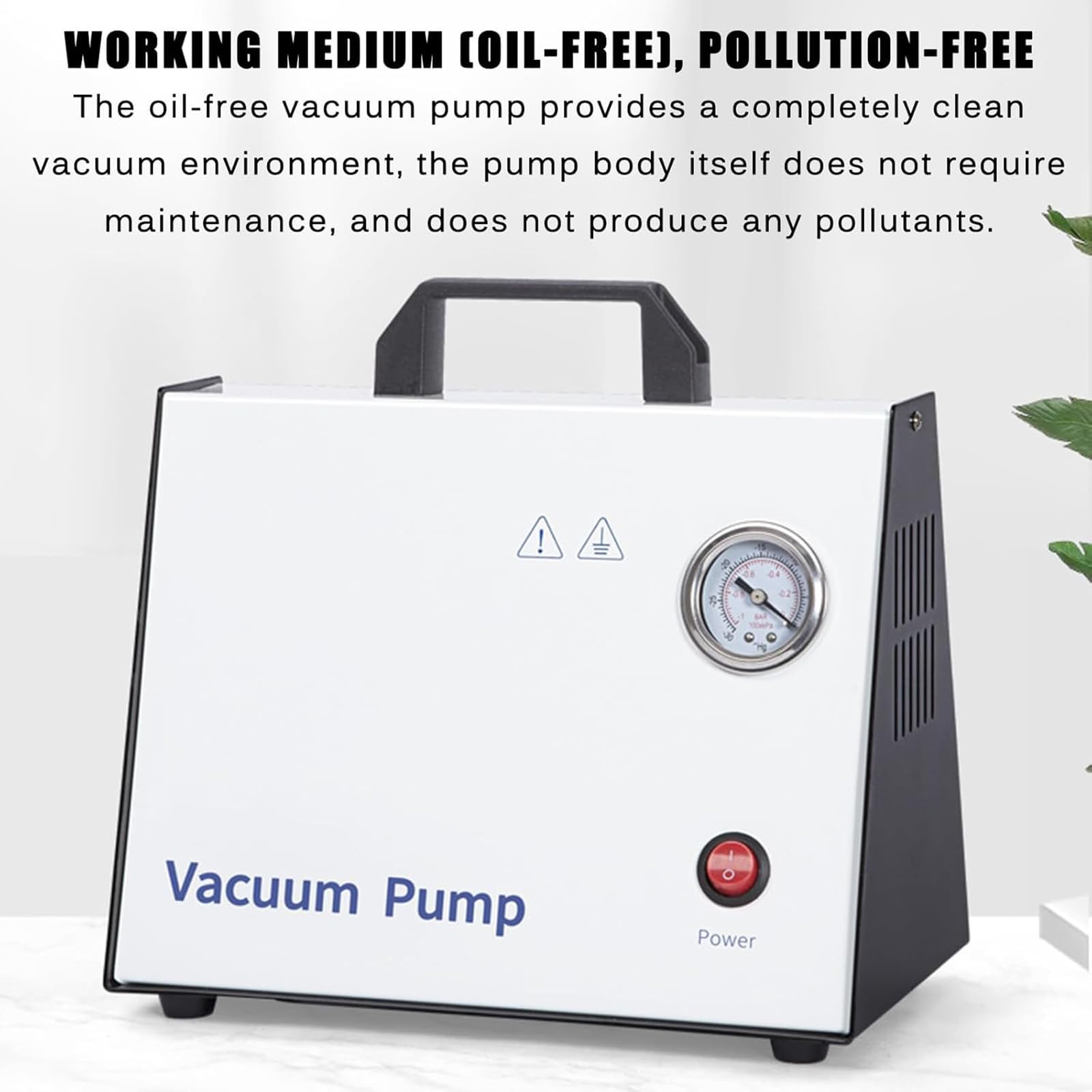 Bomba de vacío portátil, caudal de 15 l/min, diafragma sin aceite, vacío máximo 0.092 MPa, presión positiva y negativa para taller de ciencias médicas