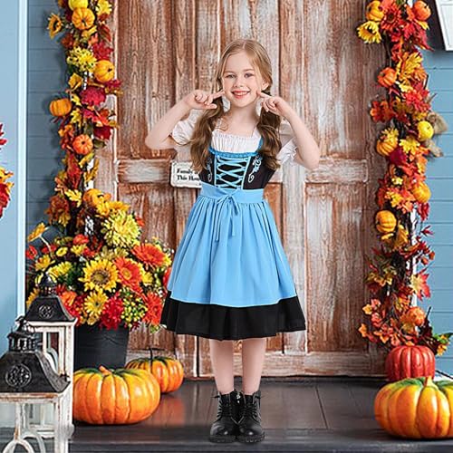 Vestido de Oktoberfest tradicional con delantal de criada vintage para fiestas y juegos de rol 2