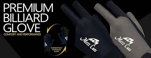 Miniatura 6 de MEZZ Guante de billar premium, se adapta a cualquier mano (GrandeXL, negro)