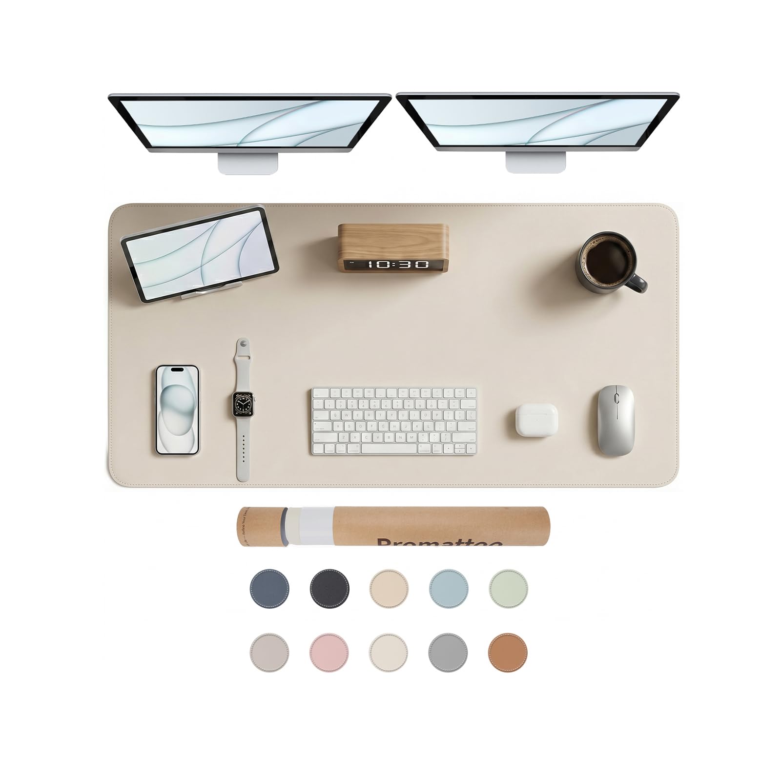 Tappetino da scrivania XXL in pelle vegana, antiscivolo, inodore e impermeabile, elegante tappetino per laptop con confezione regalo per ufficio, casa e altro ancora, senza bordi fastidiosi