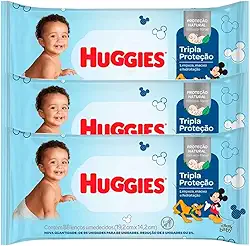 Kit Lenço Umedecido Huggie Tripla Proteção - 264 Unidades