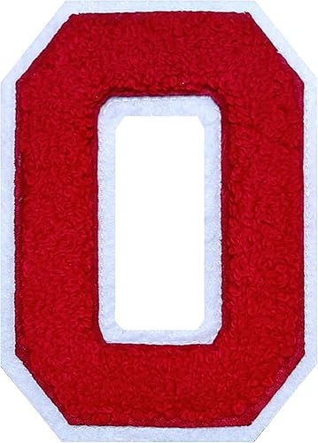 Miniatura 71 de 2 parches de letras de felpilla termo-adhesivas de 4.5 pulgadas, parches de letras universitarias con puntada de felpilla roja/blanca para ropa (H)