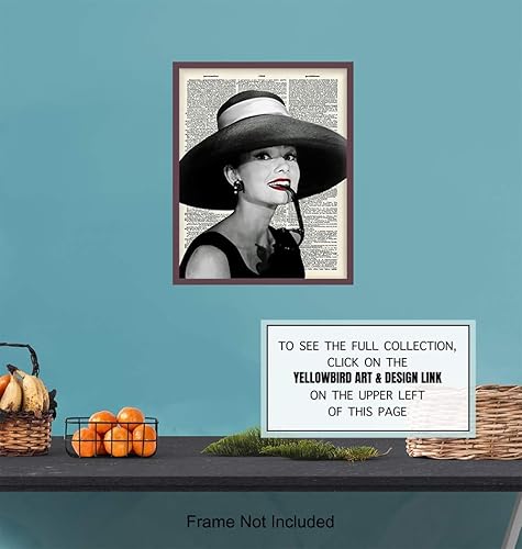 Miniatura 6 de Audrey Hepburn - Arte de pared de diccionario  Foto glamorosa de 8 x 10  Regalo único elegante para los fanáticos de las películas vintage de