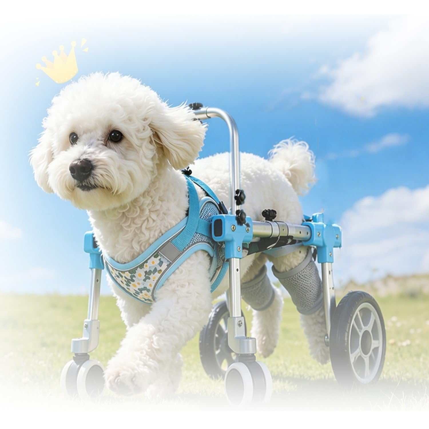 Carrellino Per Cani Disabili,Adatta a Cani in Riabilitazione,Disabili XS | Con Supporto per Zampe Posteriori E Addome, Comoda | Leggera | Traspirante | Stabile