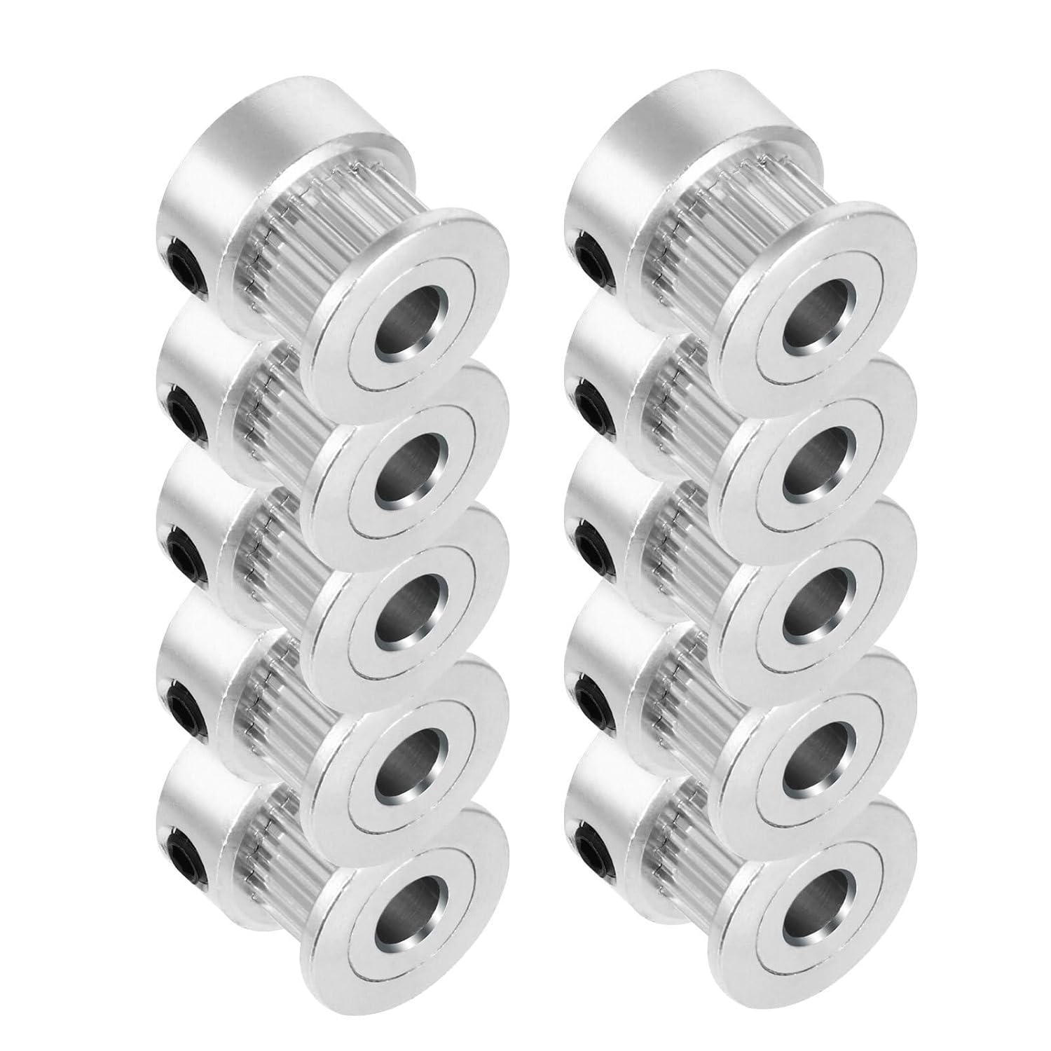 Ipetboom 10 Pcs 20-Tooth Gt2 Timing Belt Pulleys 6mm Width Synchronous Wheels with 5mm Bore for 3D Printer Stepper Motor Pulley Mechanical Reduction Gear Industrial Use