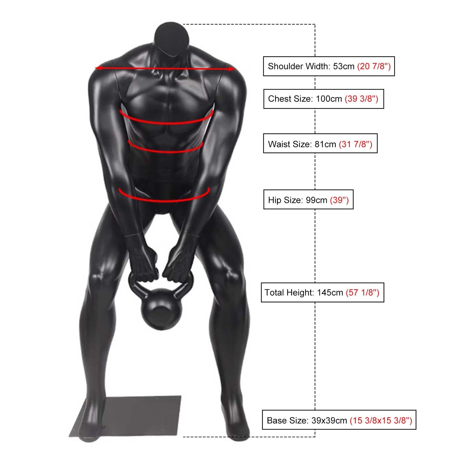 Amazon.com: JOMRTS Black Full Body Mannequin Dress Form, Fitness Posture  Manikin Dummy for Sports Store Window, Light Weight Male/Female Display  Mannequins (Male B One Size) : Industrial & Scientific