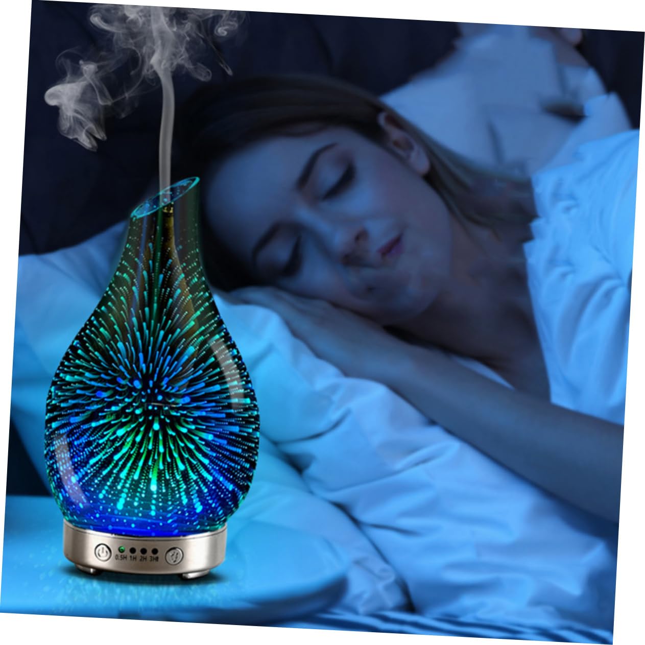 Veemoon Humidificador Seguro Capacidad Menor a 1 L sin Agua ni Electricidad de Vidrio Púrpura Difusor de Aroma para Salones y Dormitorios