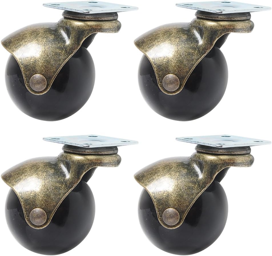 2 Inch Swivel Caster Wheels 360 Degree Rotating Ball Caters Wheel Top Plate Hooded Furniture Caster 66Lbs Capacity,Pack of 4(Ball Caster, 2 inch)